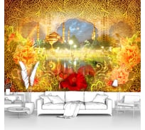 Фотообои ООО Первое ателье абстракции "Яркая цветочная абстракция с цветами в восточном стиле", 400х270 см pw28586