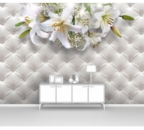 Фотообои ООО Первое ателье 3d абстракции цветы "Лилии в центре вверху на фоне ромбов" 300x210 см pw94460-3