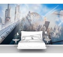 Фотообои ООО Первое ателье абстракция лофт "Коллаж из современных архитектурных конструкций и небоскребов", 300х205 см pw78689-3