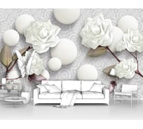 Фотообои ООО Первое ателье 3d абстракции цветы "Розы с стереоскопическими шарами" 400x250 см pw94411-4