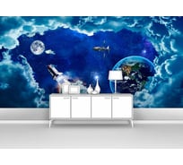 Фотообои космос ООО Первое ателье "Космические корабли сквозь космические облака" 300x150 ШxВ pw93905-3