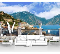 Фотообои ООО Первое ателье море "Терраса с видом на морскую бухту и средиземноморский город" 300x205 см pw28659-3