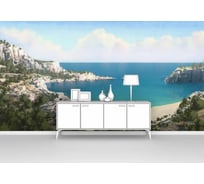 Фотообои ООО Первое ателье море горы "Вид с гор на солнечную бухту моря и пляж", 300x165 см pw28634-3