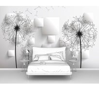 Фотообои 3d абстракции цветы ООО Первое ателье "Большие одуванчики с объемными квадратами" 200x125 см pw95703-2