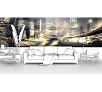 Фотообои ООО Первое ателье город машина "Спортивные машины в современном ночном городе" 400x120 см pw94061-4