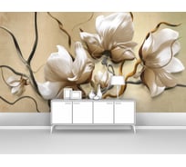 Фотообои ООО Первое ателье 3d абстракции цветы "Объемная сакура с волнистыми стеблями" 400x220 см pw94434-4