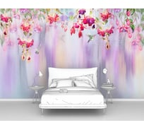 Фотообои ООО Первое ателье цветы птицы "Колибри, порхающие среди нежных цветов", 300x190 см pw94643-3