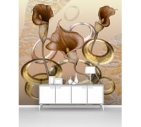 Фотообои ООО Первое ателье 3d абстракции цветы "Каллы с металлическими кольцами", 100x100 см pw97392-1