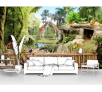 Фотообои ООО Первое ателье животные джунгли "Зоопарк с дикими животными в джунглях", 160x100 см pw72276-1