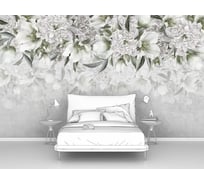 Фотообои ООО Первое ателье цветы лофт "Цветочная гирлянда по верху на штукатурке", 200x120 см pw141444-2