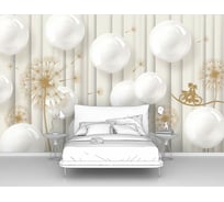 Фотообои 3d абстракции цветы ООО Первое ателье "Шары и одуванчики с пушинками золотого цвета" pw95906-2