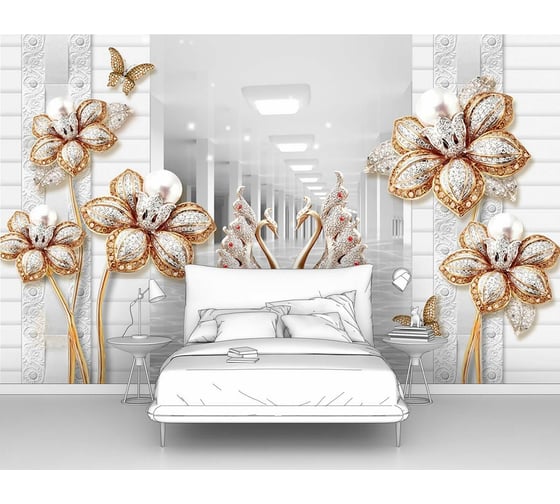 Фотообои 3d абстракции ООО Первое ателье "Украшения на фоне затопленного тоннеля" 300x190 ШxВ pw96097-3 1