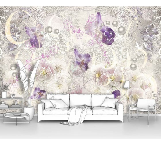 Фотообои абстракции цветы ООО Первое ателье "Абстракция с различными цветами" 200x130 ШxВ pw28597-2 1