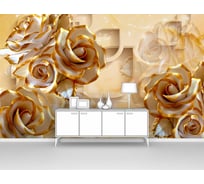 Фотообои 3d абстракции цветы ООО Первое ателье "Объемные розы с позолоченными лепестками" 200x125 см pw95180-2