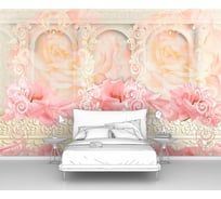 Фотообои абстракции цветы ООО Первое ателье "Абстракция с розовыми цветами и узорами" 400x270 ШxВ pw28613-4