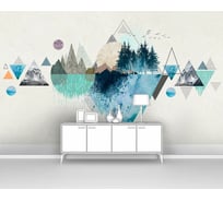 Фотообои абстракции геометрия ООО Первое ателье "Лес на орнаменте из треугольников" 170x100 ШxВ pw141447-1