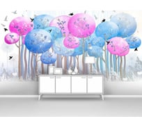 Фотообои 3d абстракции дерево ООО Первое ателье "Разноцветные деревья с кроной в виде шаров" 400x200 см pw147650-4