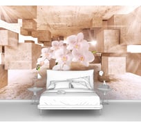 Фотообои 3D ООО Первое ателье "Орхидеи в трехмерном пространстве из кубов" (абстракции; цветы; 200x130 см) pw94073-2