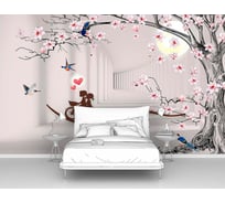 Фотообои ООО Первое ателье "Дерево с уходящим тоннелем и парочкой на велосипеде" (абстракции; 160x100 см) pw96301-1