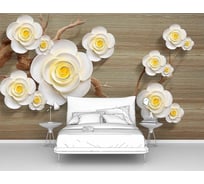 Фотообои 3d ООО Первое ателье "Цветы с круглыми лепестками на ветке" (абстракции; 400x250 см) pw96341-4