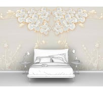 Фотообои 3d ООО Первое ателье "Фарфоровые цветы с позолоченными лепестками" (абстракции; цветы; 300x190 см) pw96748-3