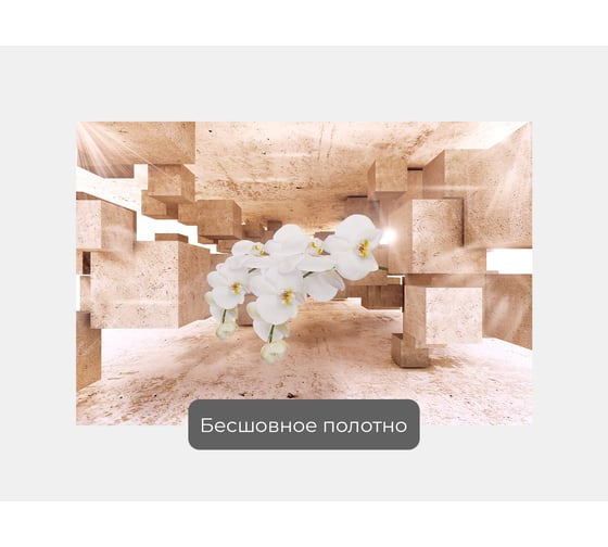 Фотообои 3d ООО Первое ателье "Орхидеи в кубическом пространстве" (абстракции; цветы; 150x100 см) pw141923-1
