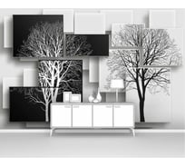 Фотообои 3d ООО Первое ателье "Черно-белые деревья на фоне" (абстракции; дерево; 190х300 см) pw94413-3