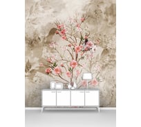 Фотообои ООО Первое ателье "Прекрасная сакура на винтажной стене с тенями" (лофт; 200x280 см) pw93999-2