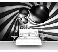 Фотообои 3d ООО Первое ателье "Металлические шары в полосатом туннеле" (абстракции; 300x205 см) pw94744-3