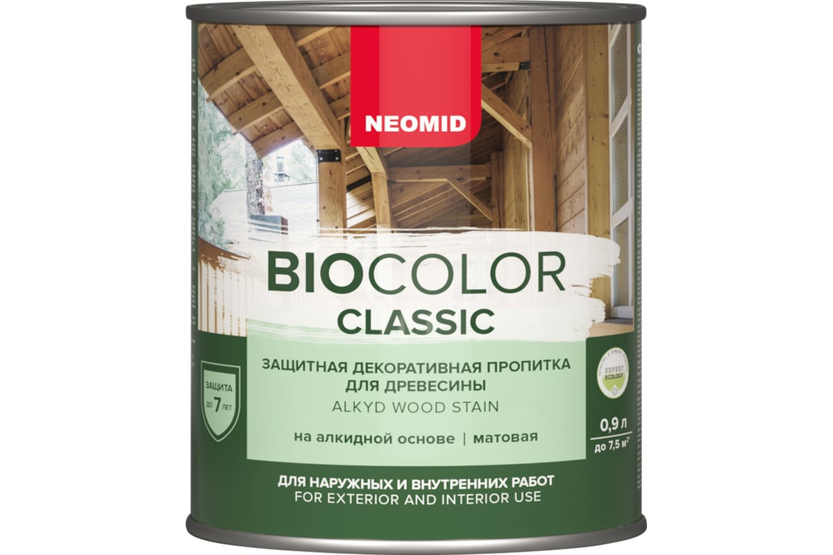 Пропитка NEOMID BIO COLOR CLASSIC дуб, 0,9 л Н-CLASSIC-0,9/дуб - выгодная  цена, отзывы, характеристики, фото - купить в Москве и РФ