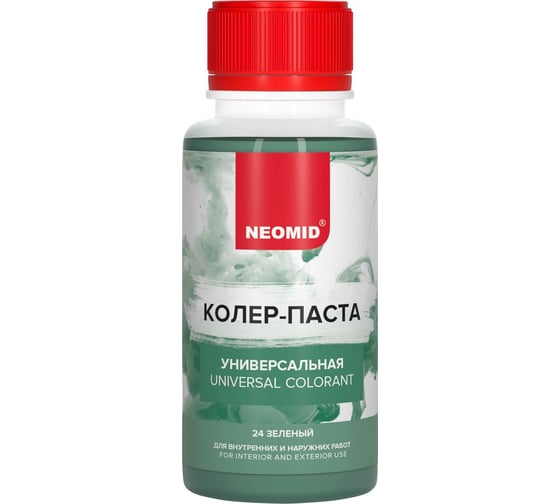 Колер-паста универсальная NEOMID Палитра №1 (24 зеленый) 100 мл Н-КолПаста-24-зел