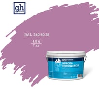 Колерованная краска Goodhim S D2 RAL 340 60 35, моющаяся, водно-дисперсионная, акриловая, 4.8 л 52181