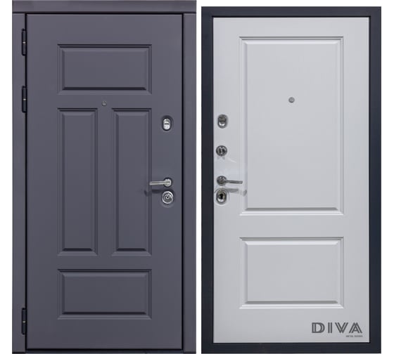 Дверь DIVA МД-47 2050x960 мм Левая Ясень графит-Белый 4791-1144