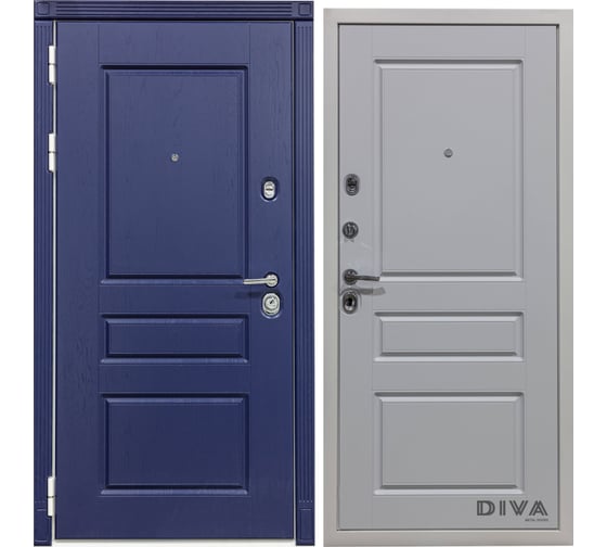 Дверь DIVA МД-45 2050x860 мм Левая Роял синий - Софт Белый 4581-1090