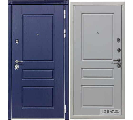 Дверь DIVA МД-45 2050x860 мм Правая Роял синий - Софт Белый 4585-1091