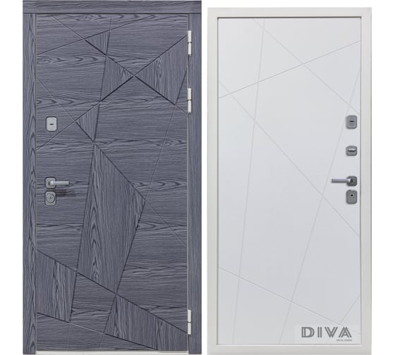 Дверь DIVA 97/3 2050x860 мм Правая Графит-Д11 Белый УТ-00074550 1