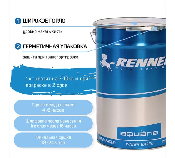 Лак для паркета и лестниц RENNER YO M838 5 кг 5-838-0
