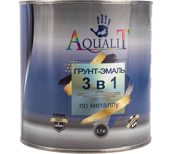 Грунт-эмаль Aqualit 3 в 1 красная, 2.7 кг pvpsz015 1