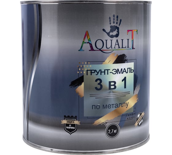 Грунт-эмаль Aqualit 3 в 1 черная, 2.7 кг pvpsz013