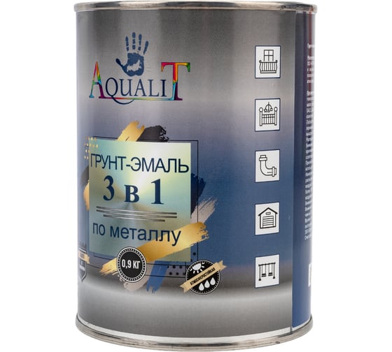 Грунт-эмаль Aqualit 3 в 1 светло-серая, 0.9 кг pvpsz025