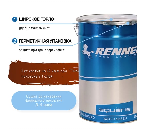 Цветная пропитка-антисептик RENNER YM S043 R335 5 кг 5-335