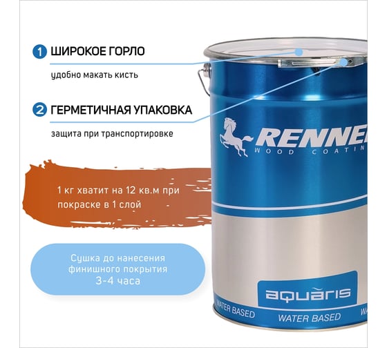 Цветная пропитка-антисептик RENNER YM S043 R331 5 кг 5-331