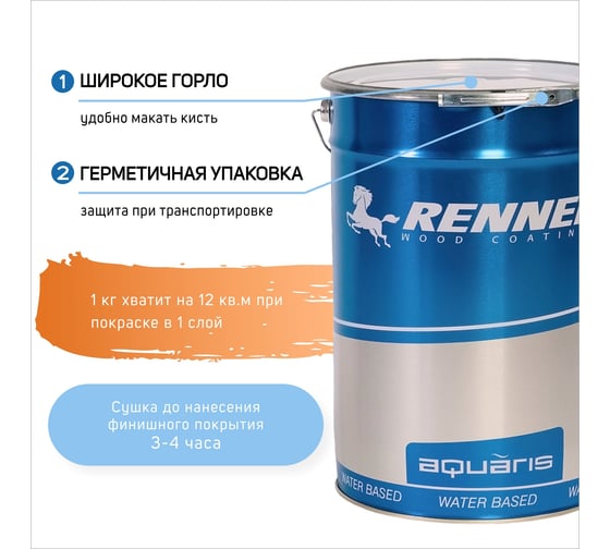 Цветная пропитка-антисептик RENNER YM S043 R328 5 кг 5-328