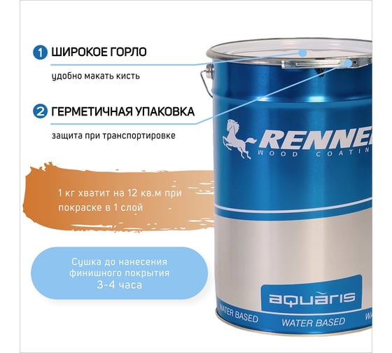 Цветная пропитка-антисептик RENNER YM S043 R329 1 кг 1-329