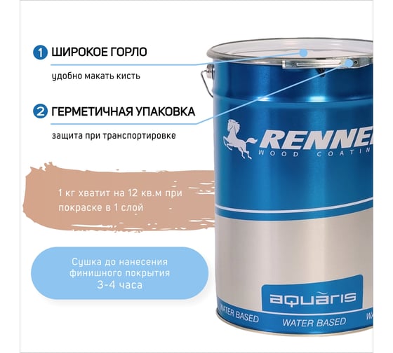 Цветная пропитка-антисептик RENNER YM S043 R327 5 кг 5-327