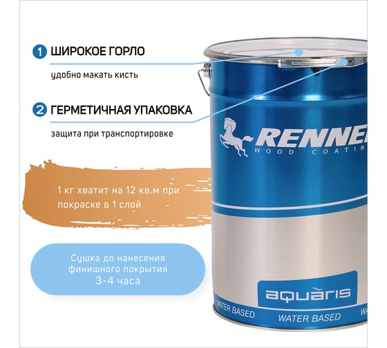 Цветная пропитка-антисептик RENNER YM S043 R325 5 кг 5-325