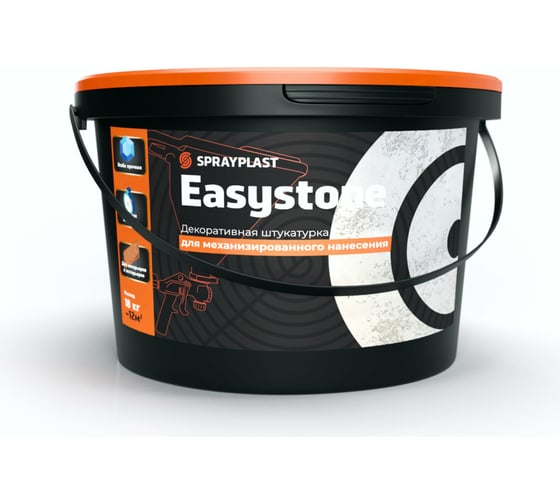 Декоративная штукатурка Sprayplast Easystone для механизированного нанесения, белая, 18 кг 30181
