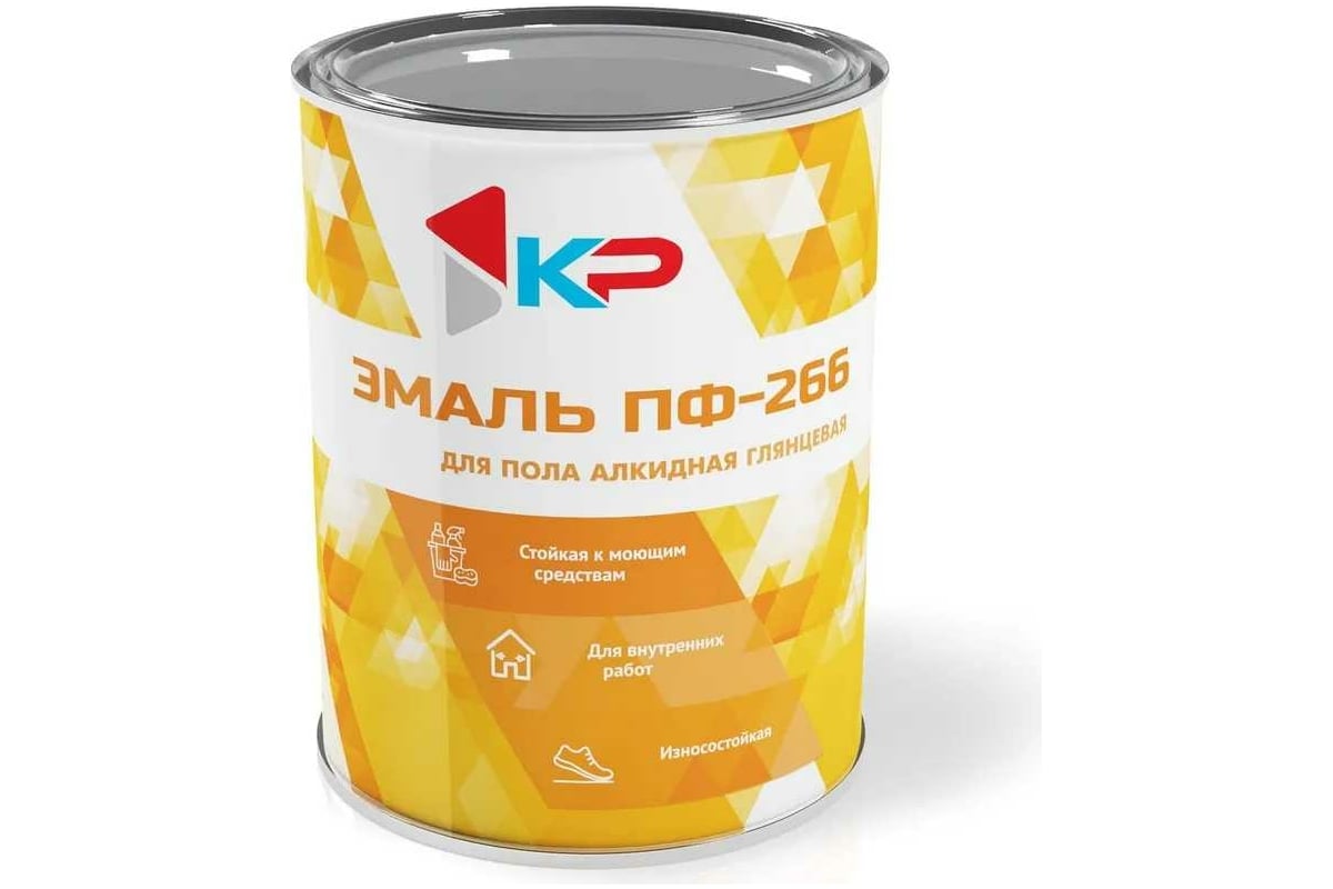 Краска для пола КР ПФ-266 красно-коричневая 0,9 кг 4610044291645 ...