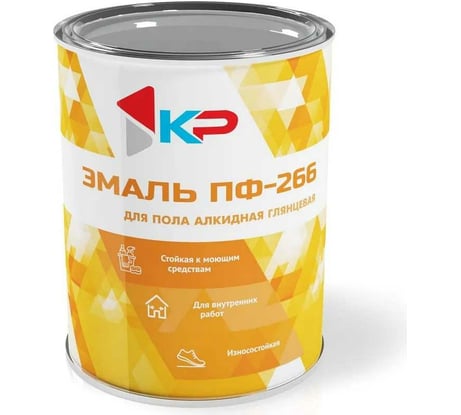 Краска для пола КР ПФ-266 красно-коричневая 0,9 кг 4610044291645