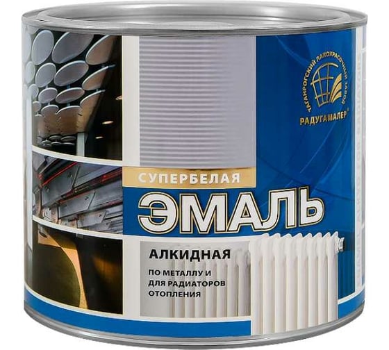 Краска для радиаторов Радугамалер белая алкидная 1,9 кг 4650001274960